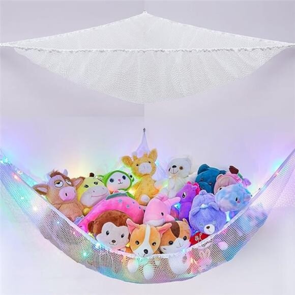 Stuffed Animals Net or Hammock with LED Light Hanging Toy Net Hammock Storage - Picture 7 of 7